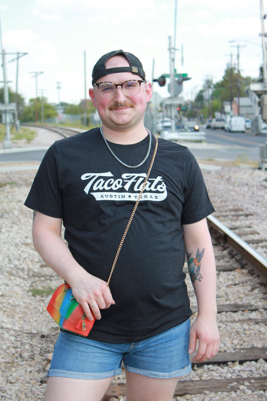 Taco Flats Black Script T-Shirt